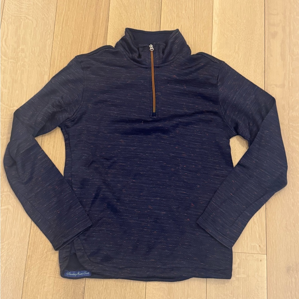 Robert Graham Men’s Half Zip Navy Heathered Layering Long Sleeve - Size Small